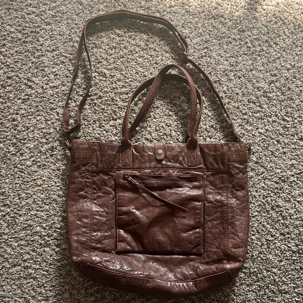 Vintage Frye and Co Brown Leather cross body Tote Bag - Women